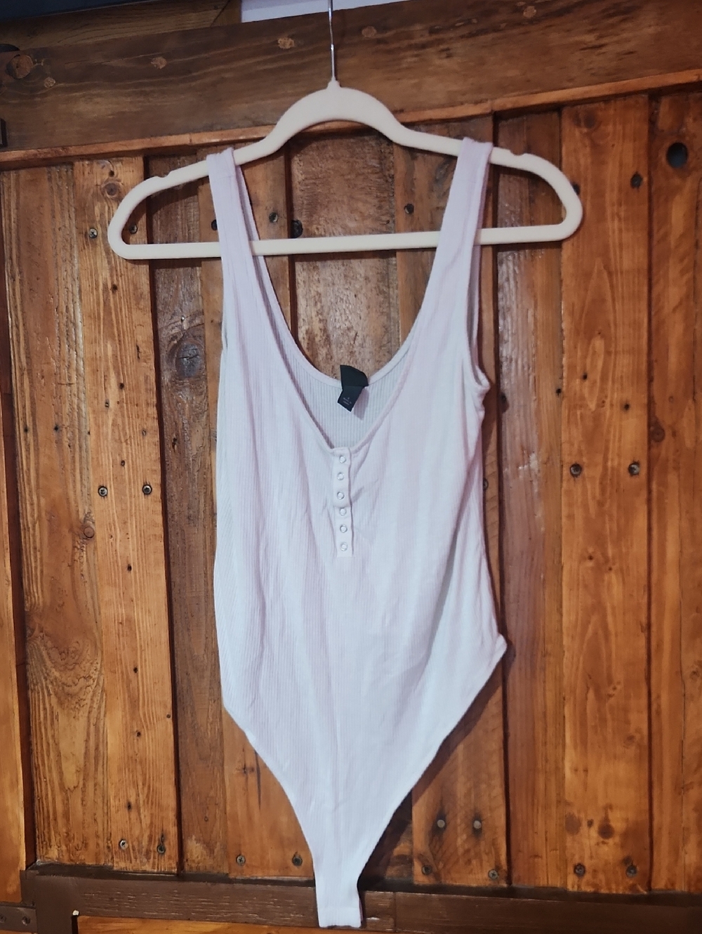 wild fable Creme Ribbed Henley Bodysuit